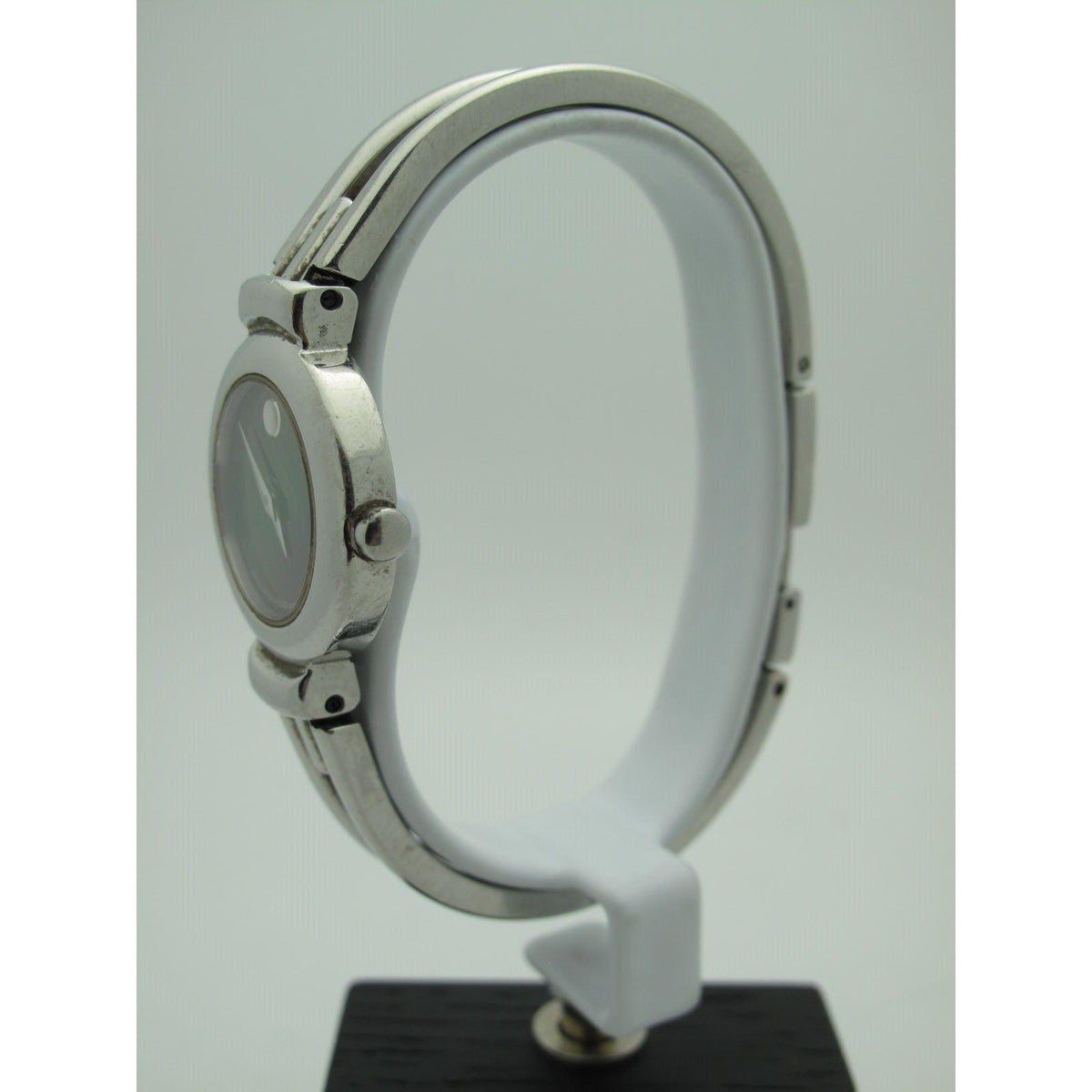 Movado Harmony Ladies Black Dial Stainless Steel Bangle Bracelet Watch 0604428