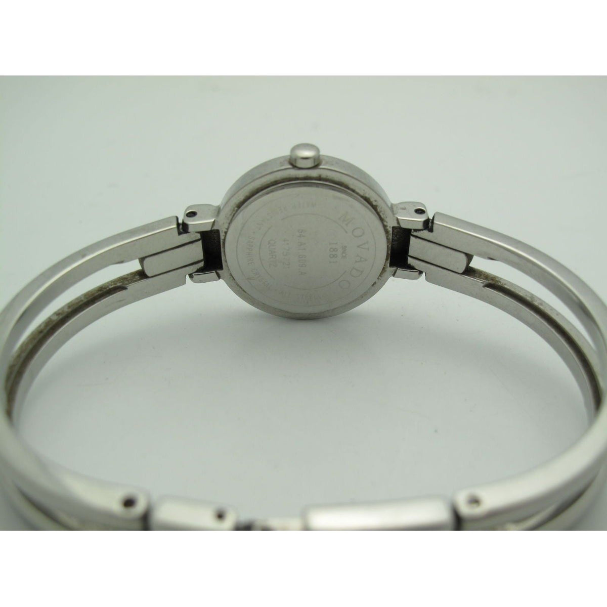 Movado Harmony Ladies Black Dial Stainless Steel Bangle Bracelet Watch 0604428