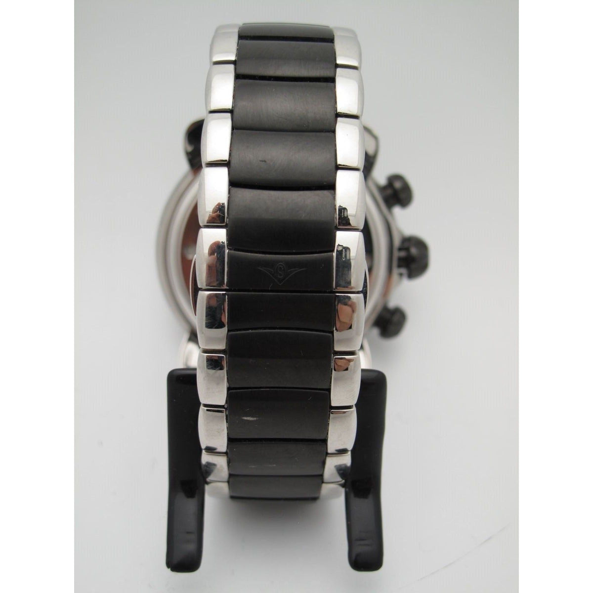 Stuhrling Original Men's Krysterna Black & Stainless Steel Gray Chronograph Dial Watch