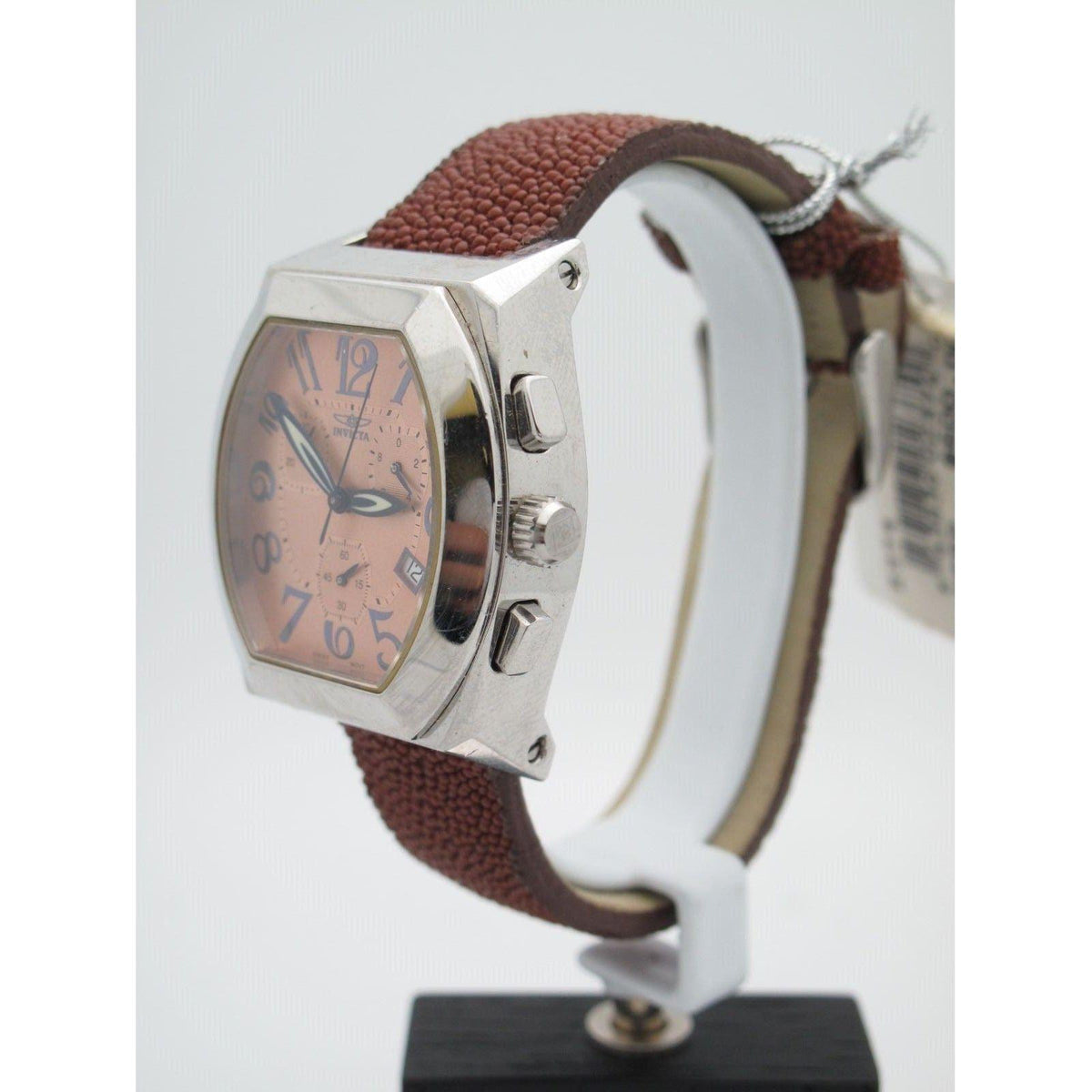 Invicta Ladies Rose Gold Tone Dial Brown Genuine Sting Ray Band Watch 2374