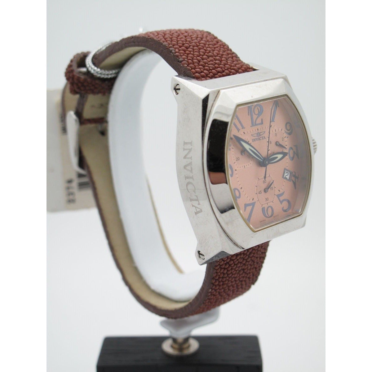 Invicta Ladies Rose Gold Tone Dial Brown Genuine Sting Ray Band Watch 2374