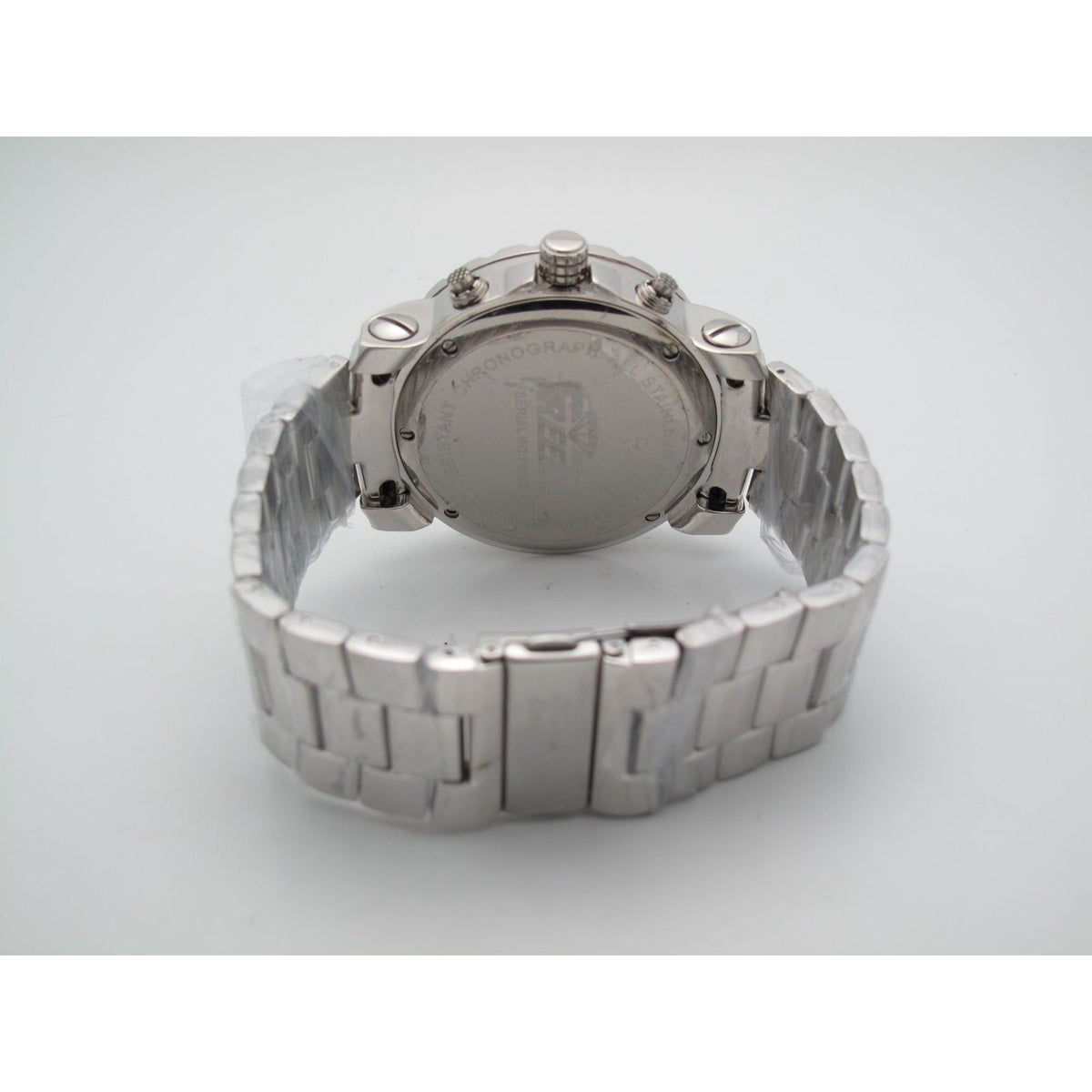 Freeze Men's All Stainless Steel 2.00CT Diamonds Crystal Chrono Dial Watch F6088