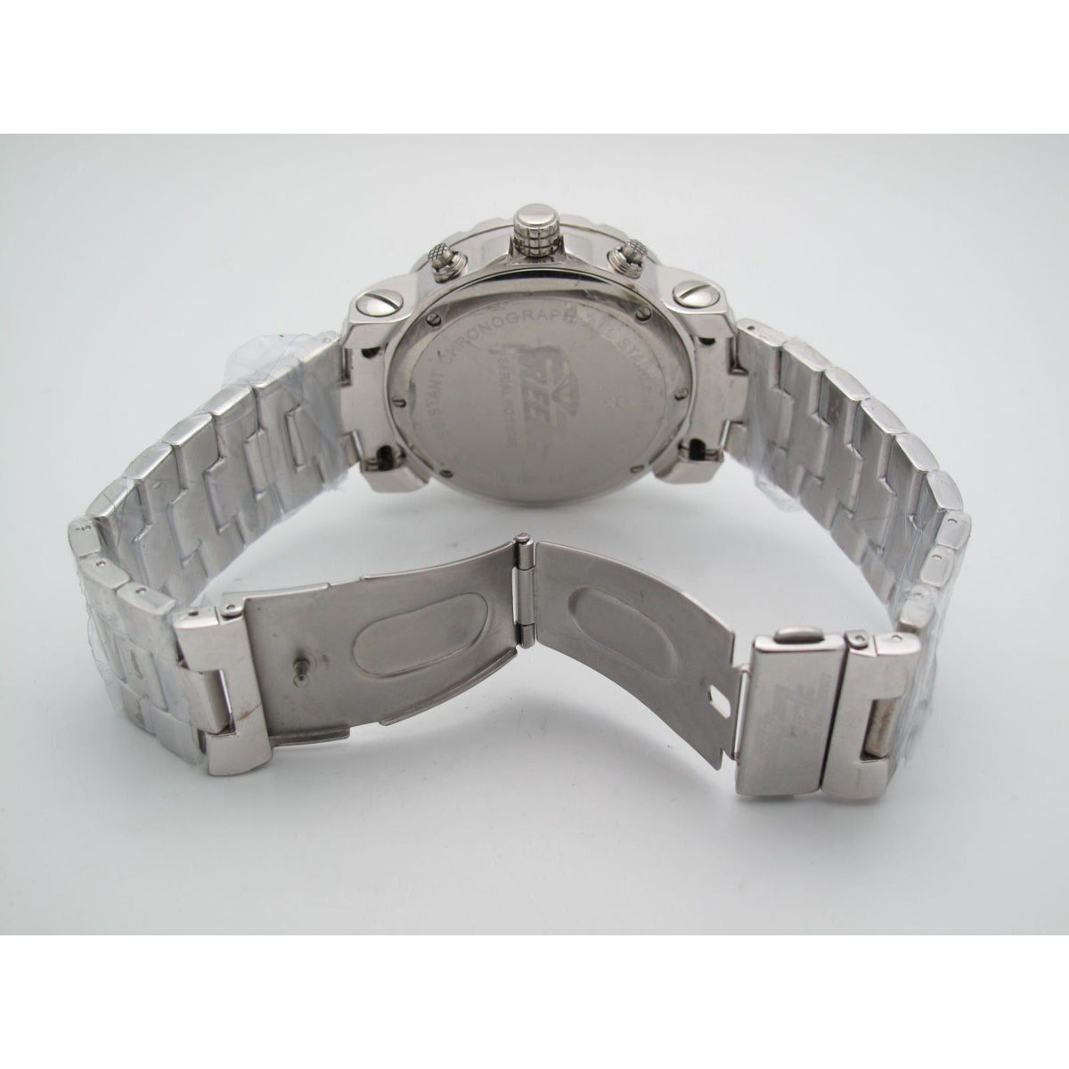 Freeze Men's All Stainless Steel 2.00CT Diamonds Crystal Chrono Dial Watch F6088