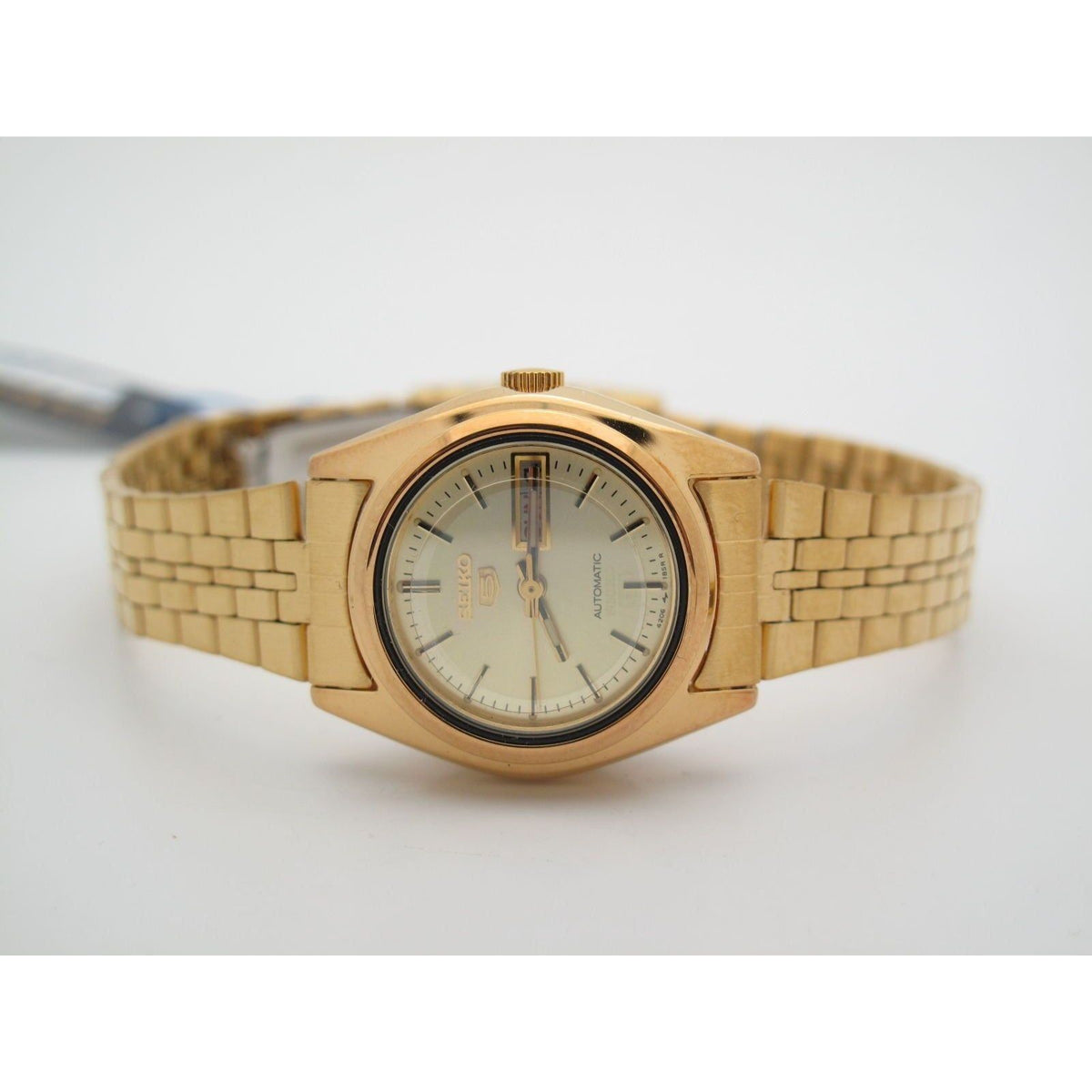 Seiko Ladies Gold Stainless Steel Gold Tone Dial Watch 080605