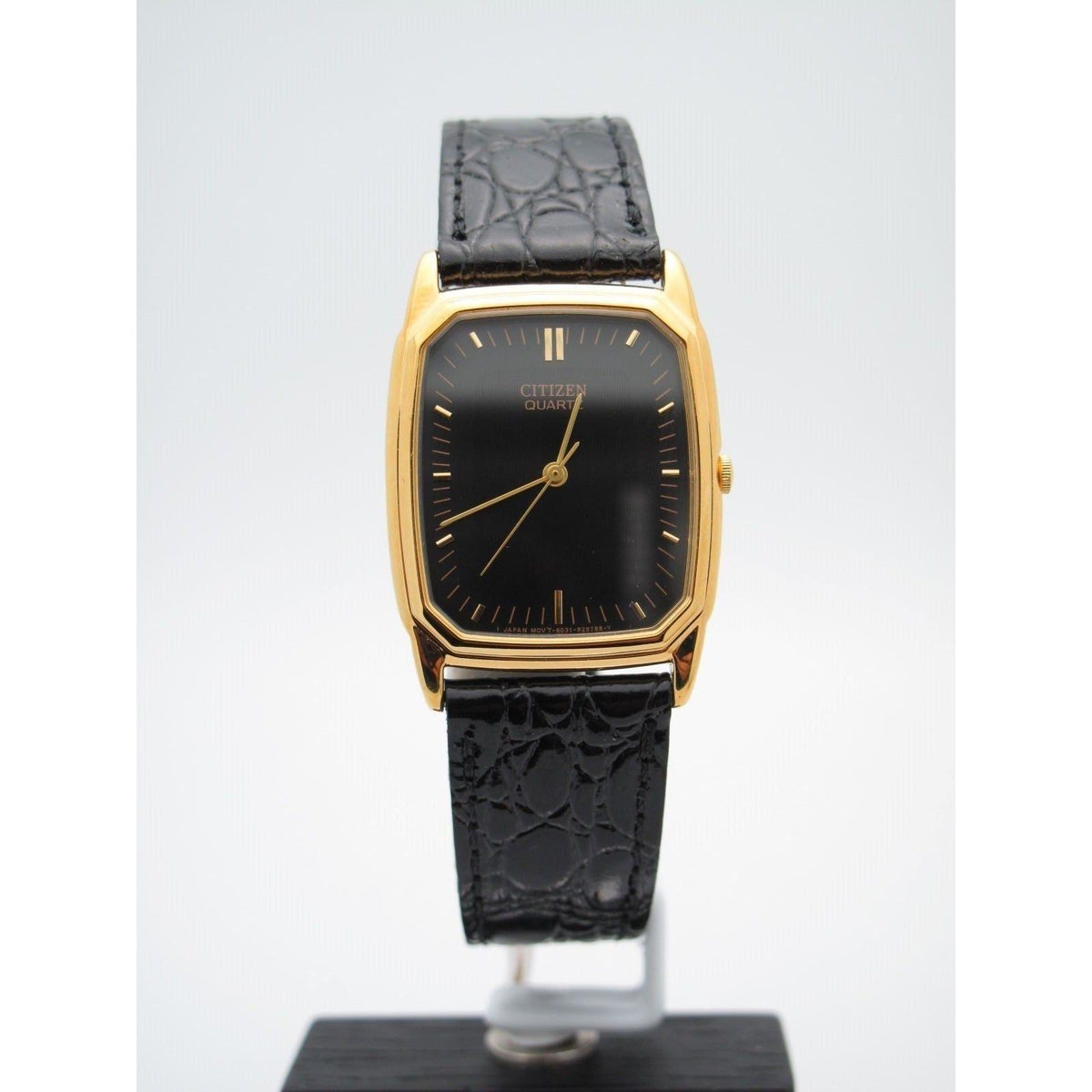 Citizen Black Dial Black Leather Band Watch 6031-R06586