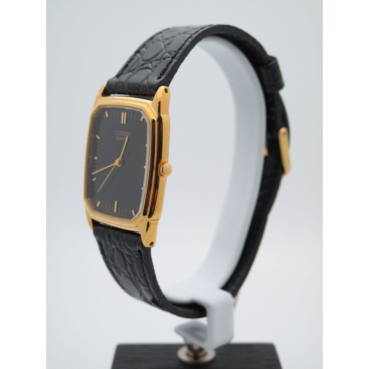 Citizen Black Dial Black Leather Band Watch 6031-R06586