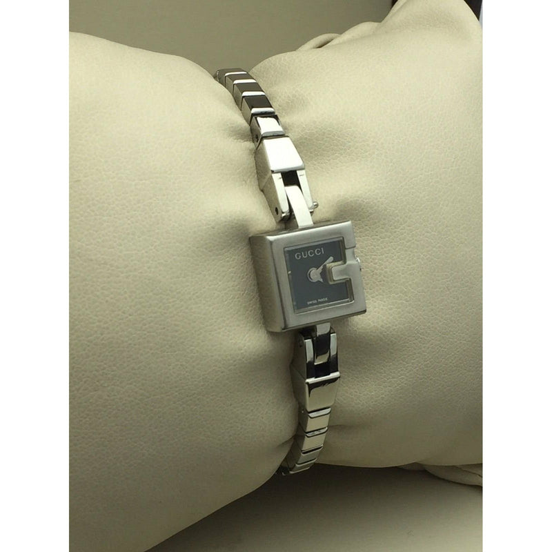 Gucci G Mini Ladies Genuine Stainless Steel Black Dial Watch 102