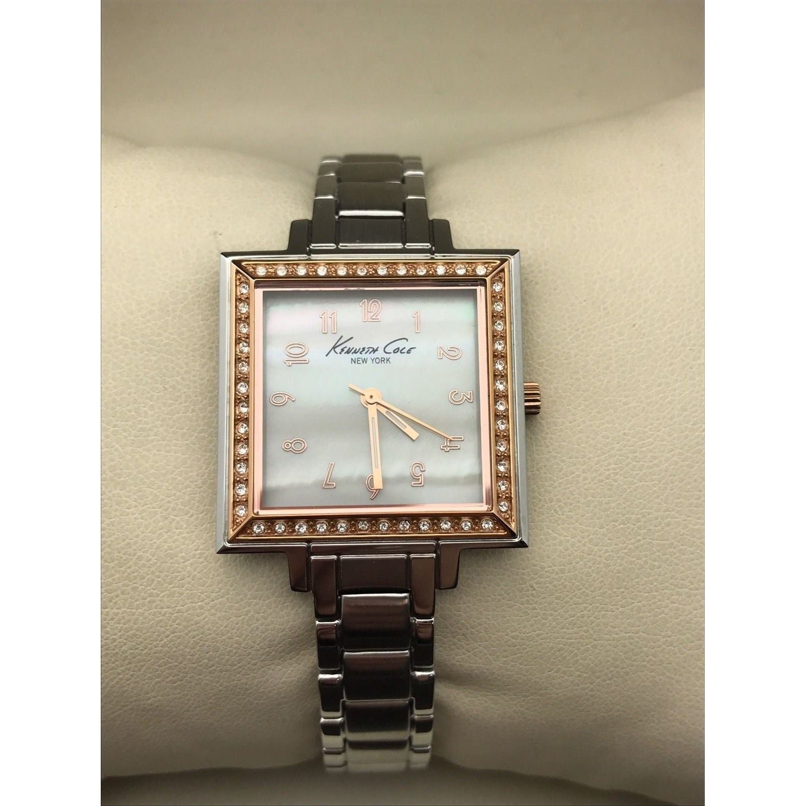 Kenneth Cole Ladies Mother of Pearl Dial Rose Gold and Stainless