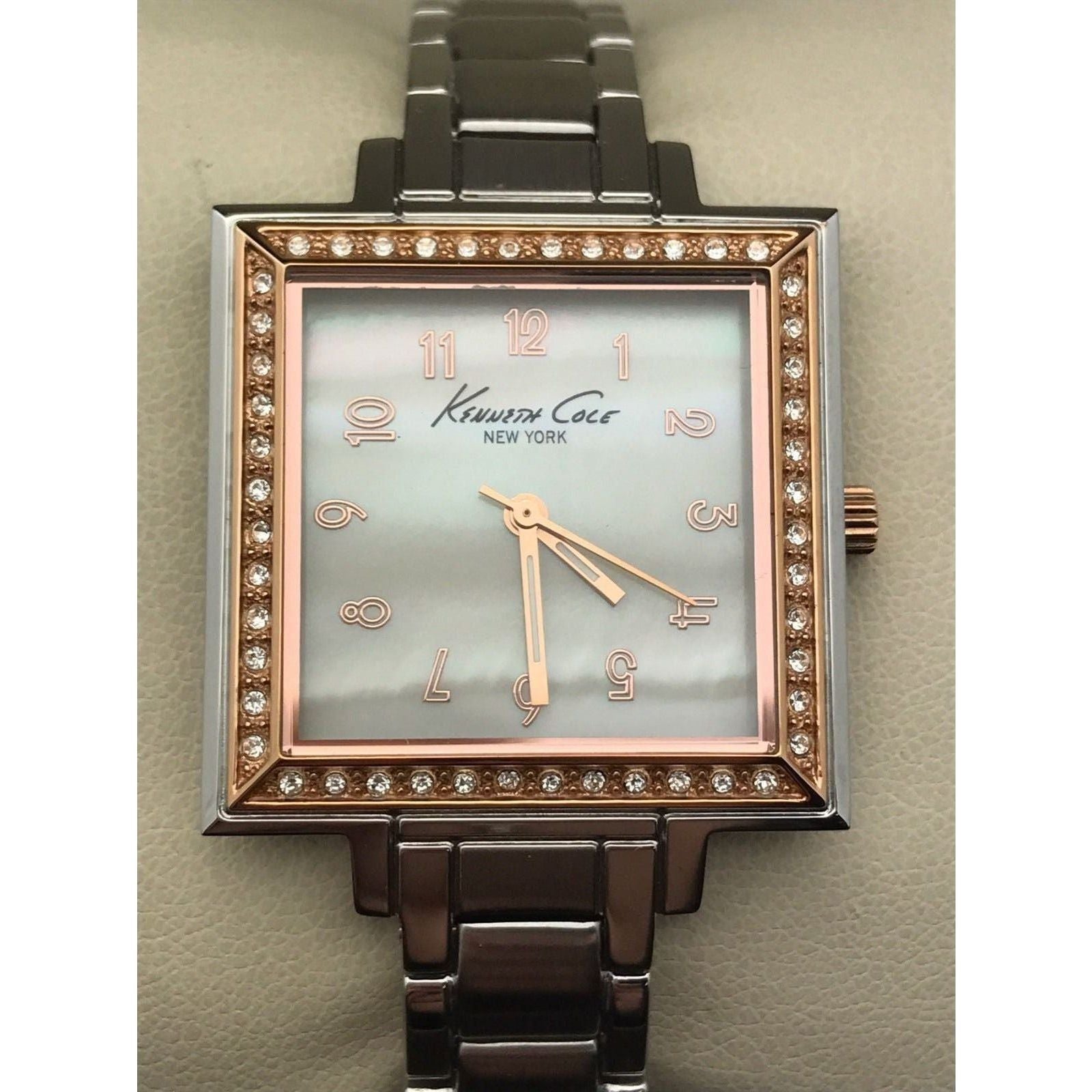 Kenneth Cole Ladies Mother of Pearl Dial Rose Gold and Stainless