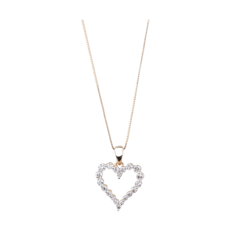 14K Yellow Gold Ladies Diamond Heart Necklace CO1980NC-00