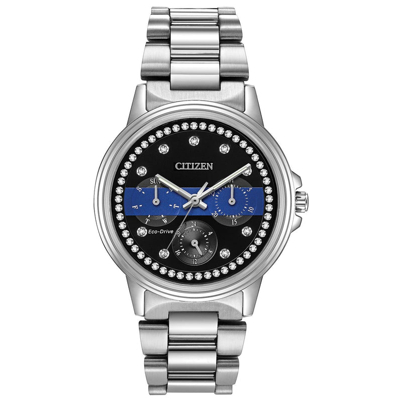 Citizen Ladies Thin Blue Line™  Multifunction Dial Crystal Women's Watch FD2041-54E