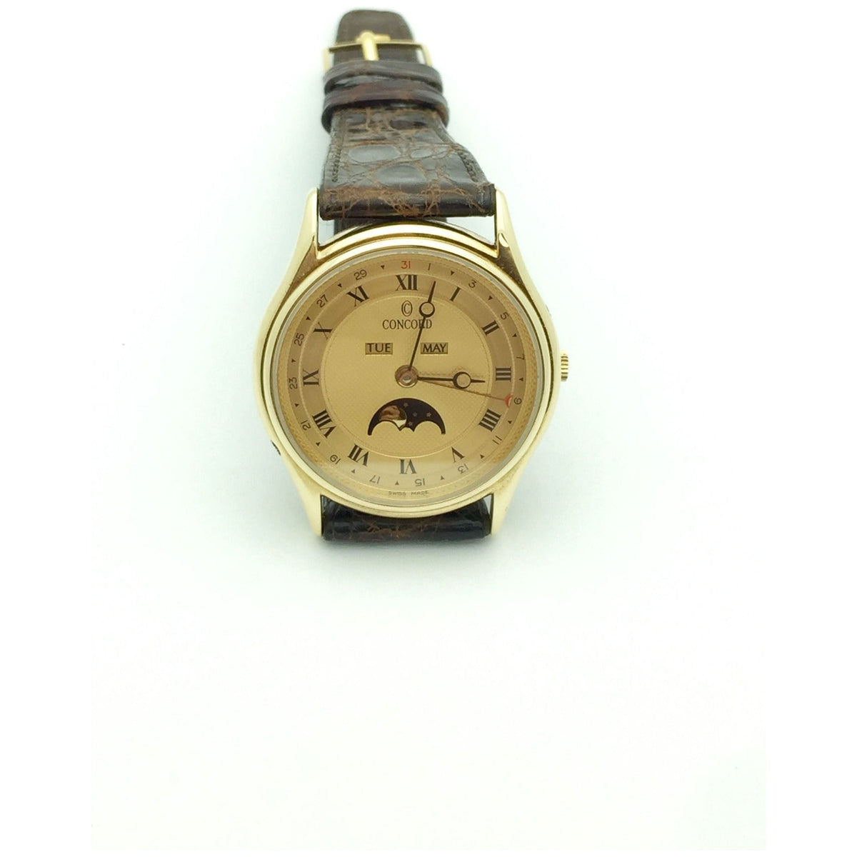 Concord Triple Day/Date/Month Moon Calendar 14k Gold Men's Watch