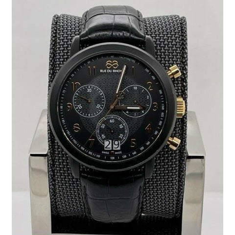 Rue Du Rhone 88 Men s Black Dial Black Leather Strap Watch 87WA130023