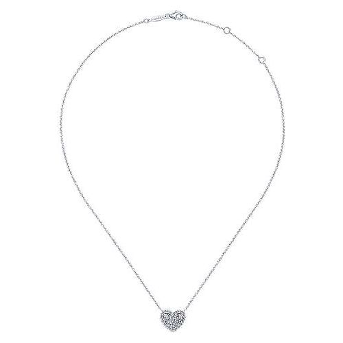 14K White Gold Diamond Heart Pendant Necklace NK5267W45JJ