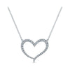 14K White Gold Open Diamond Heart Pendant Necklace NK5266W45JJ