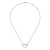 14K White Gold Open Heart Diamond Pendant Necklace NK5265W45JJ
