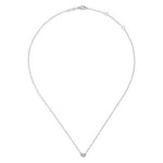 14K White Gold Pav Diamond Pendant Heart Necklace NK5450W45JJ