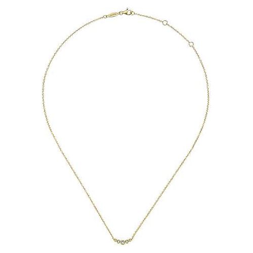 14K Yellow Gold Curved Round Diamond Bar Necklace NK5424Y45JJ