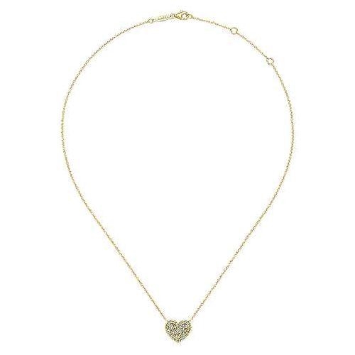 14K Yellow Gold Diamond Heart Pendant Necklace NK5267Y45JJ