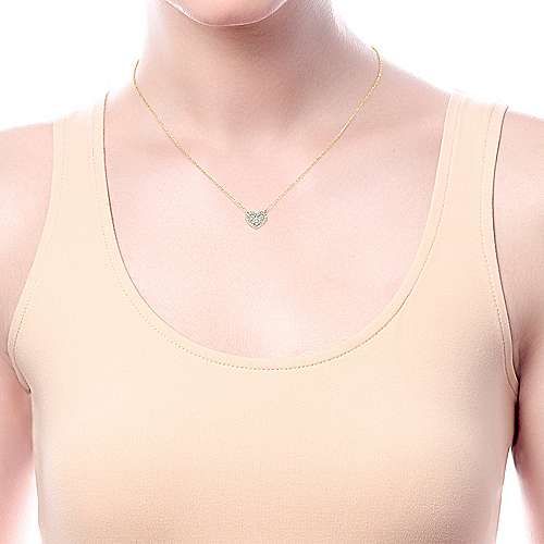 14K Yellow Gold Diamond Heart Pendant Necklace NK5267Y45JJ