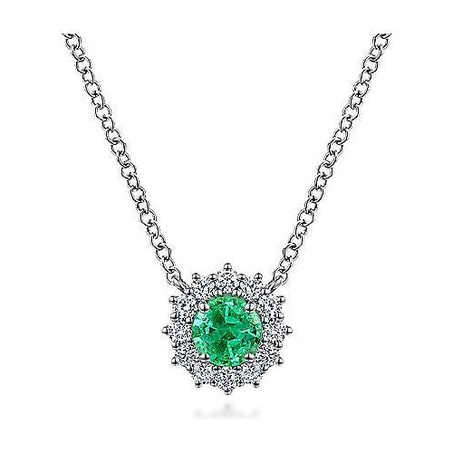 White gold, diamonds and emerald necklace | DAMIANI