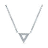 Open 14K White Gold Diamond Pav Triangle Pendant Necklace NK5430W45JJ