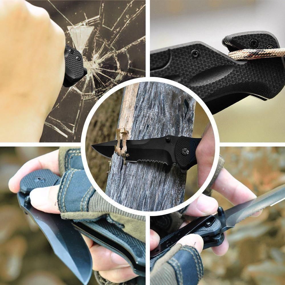 Tactical Stainless Steel Knife, Engraved & Personalized , Seat Belt Cutter, Window Breaker, Saw Blade, Survival Knife TBLKNIFE