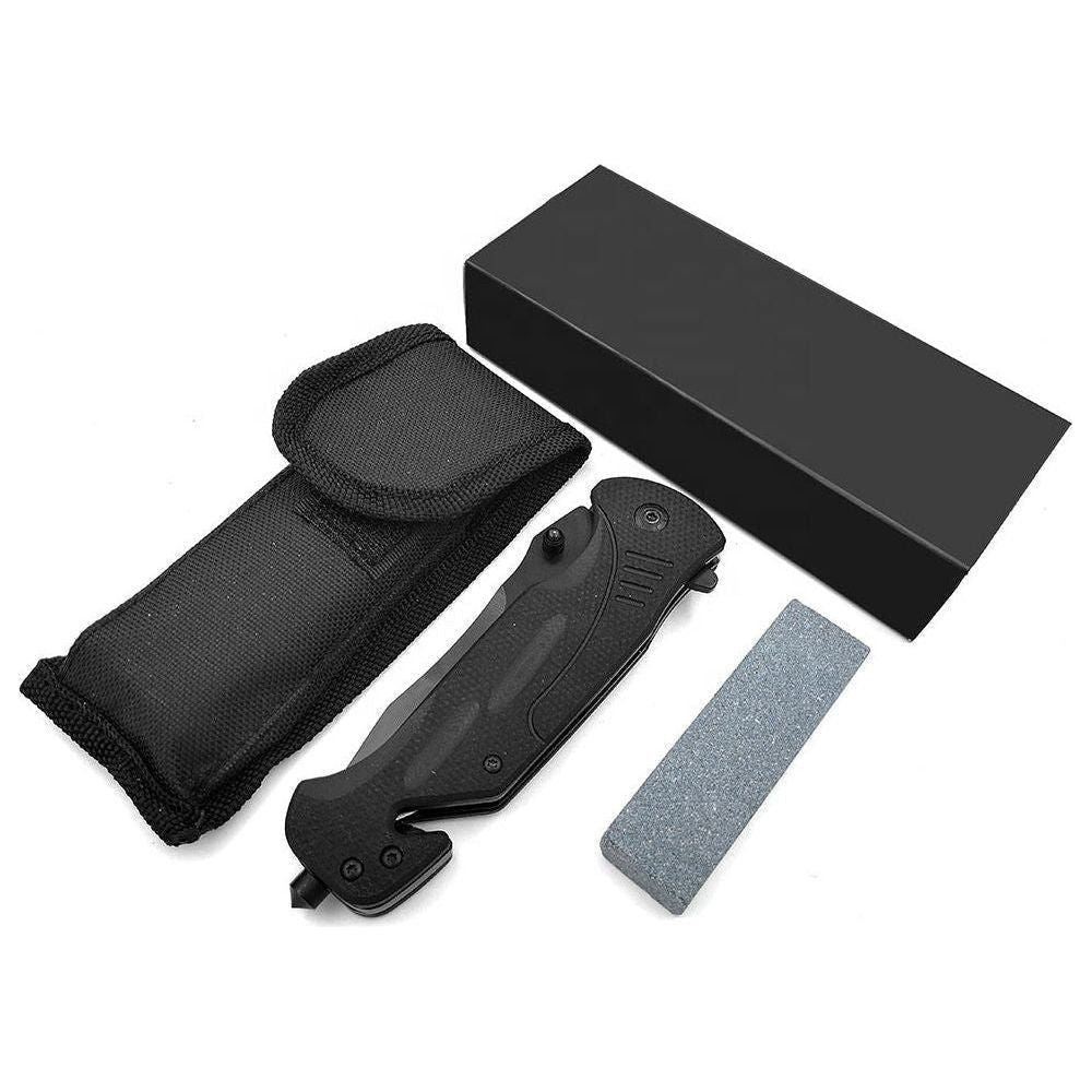 Tactical Stainless Steel Knife, Engraved & Personalized , Seat Belt Cutter, Window Breaker, Saw Blade, Survival Knife TBLKNIFE