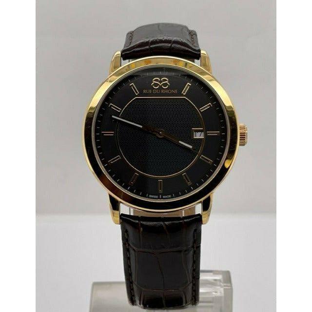 Rue Du Rhone Men's Brown Dial Brown Leather Strap Watch 87WA130013