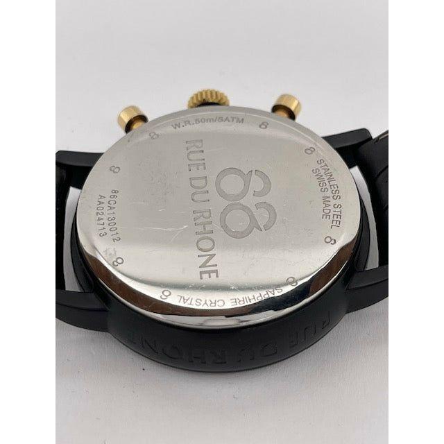 Rue Du Rhone 88 Men's Black Dial Black Leather Strap Watch 87WA130023