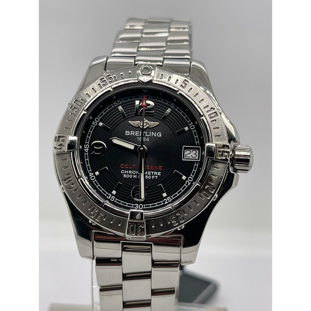 Breitling 1884 Unisex Colt Oceane Black Dial Chronometer Stainless Steel Bracelet Watch A77380