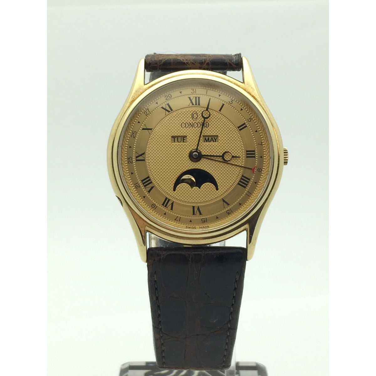 Concord Triple Day/Date/Month Moon Calendar 14k Gold Men's Watch