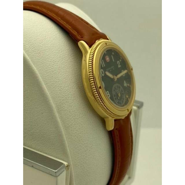 Wenger Genuine SAK Ladies Black Dial Brown Leather Strap Watch 176.0624
