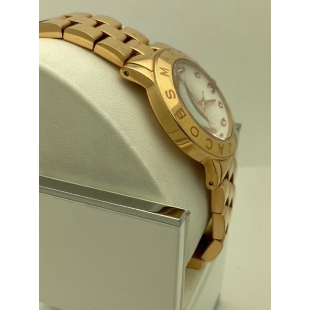 Marc Jacobs Ladies White Dial Rose Gold Stainless Steel Strap Quartz Watch MBM3077