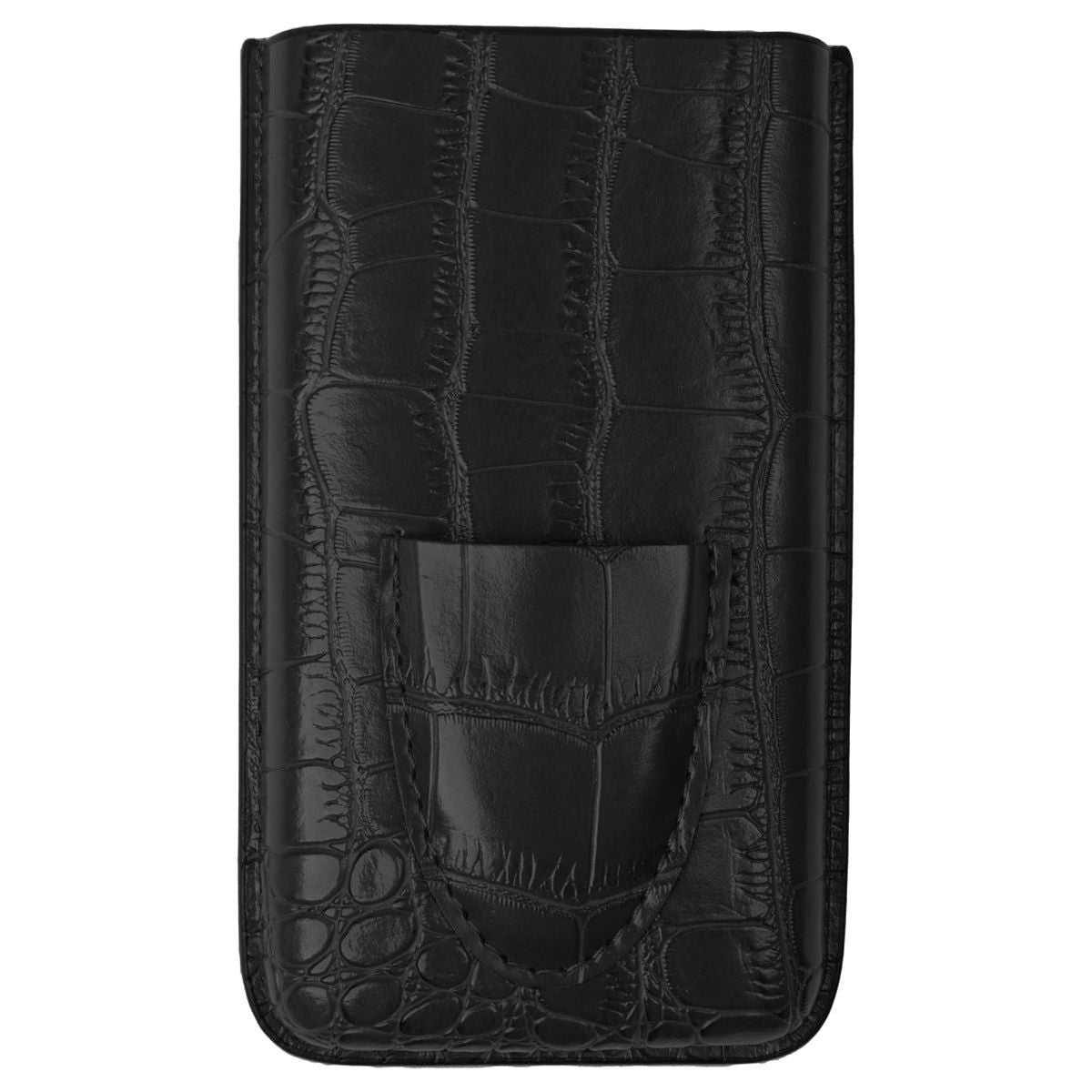Black Alligator Pattern Leather Cigar Carry Case for 3 Cigars