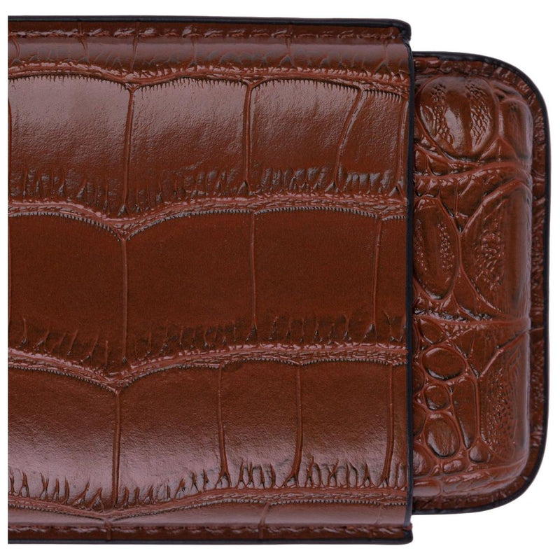 Brown Alligator Pattern Leather Cigar Carry Case for 3 Cigars – ELI ADAMS  JEWELERS