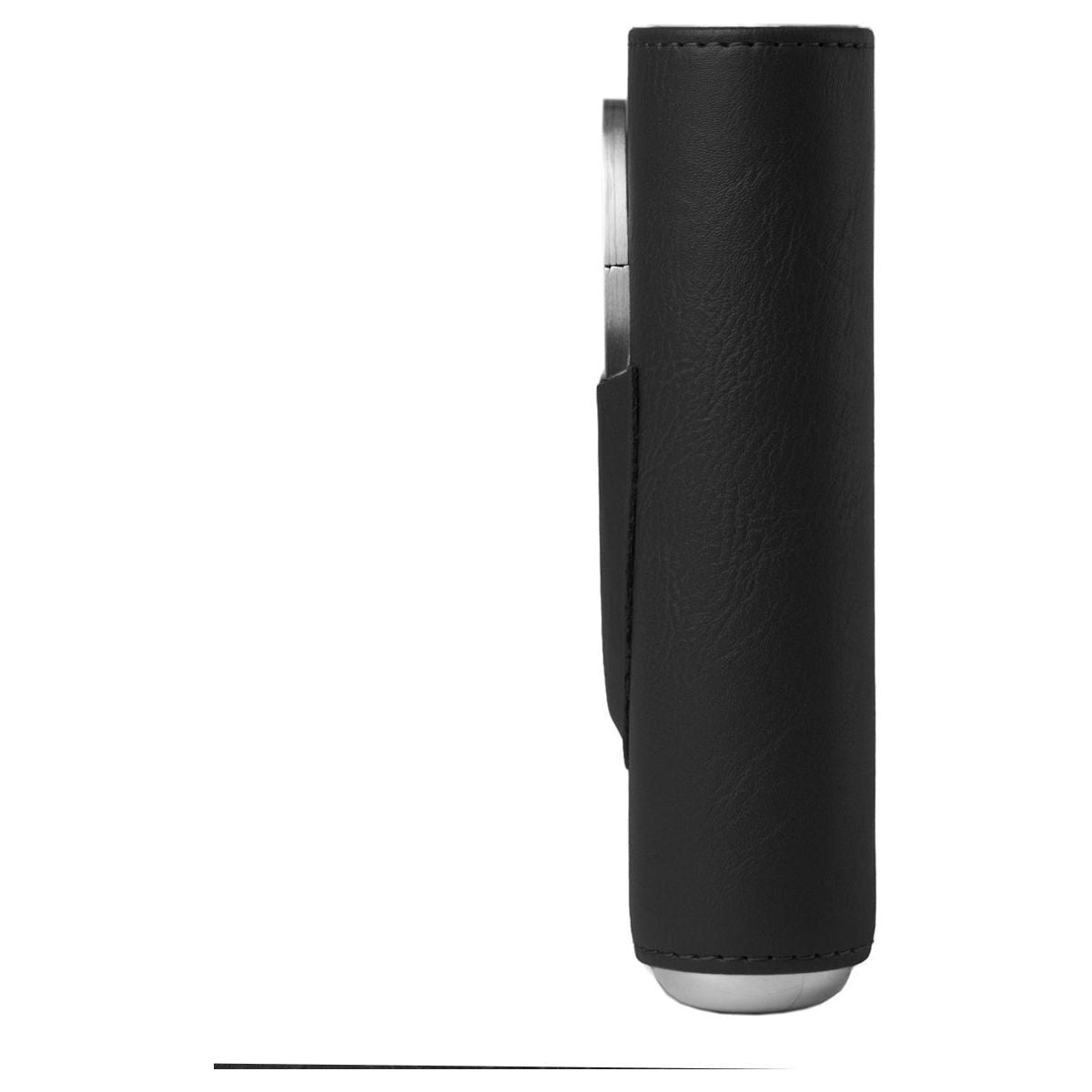 Black Flat Pattern Leather Cigar Carry Case for 3 Cigars