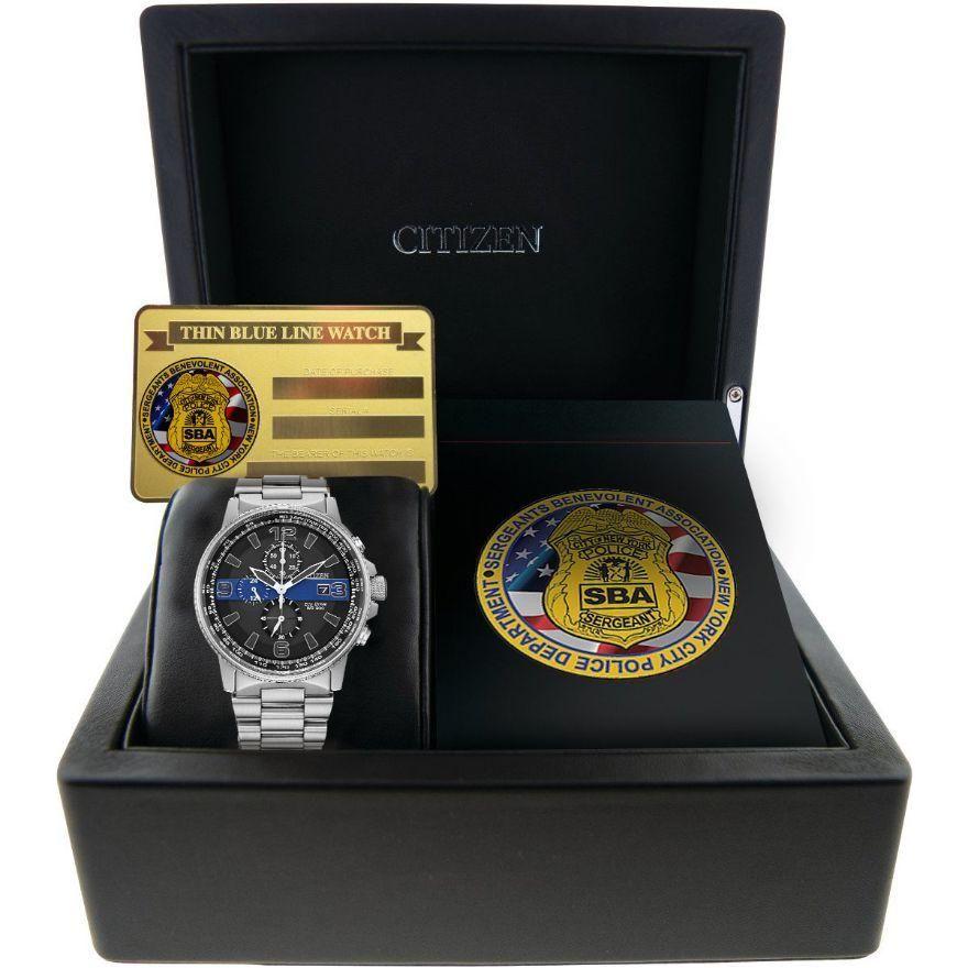 Citizen Men's Watch Chronograph 200M WR Eco Drive CA0291-SBA Sergeants Benevolent Association NYPD