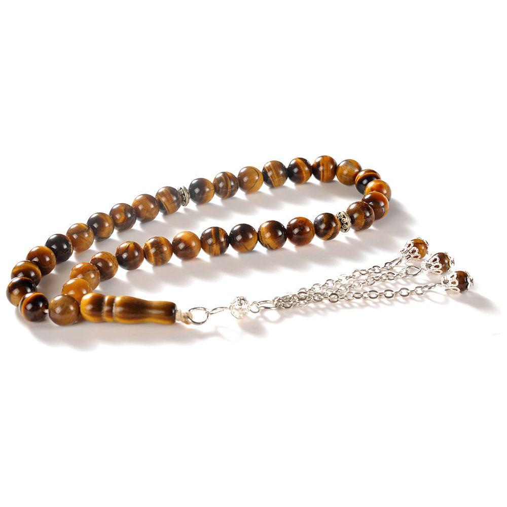 Tiger Eye Stone 33 Stone Prayer Beads Tesbih Tasbih PRYRBEADSTIGEREYE