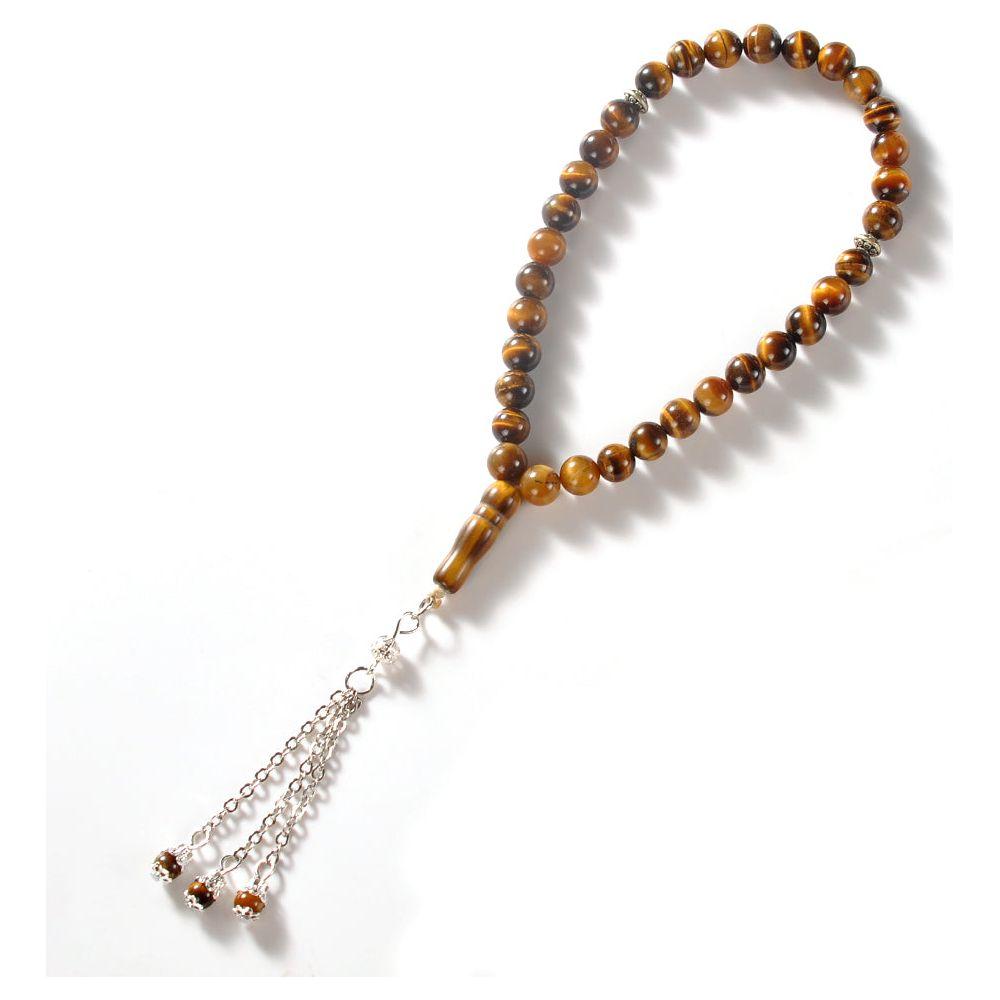 Tiger Eye Stone 33 Stone Prayer Beads Tesbih Tasbih PRYRBEADSTIGEREYE