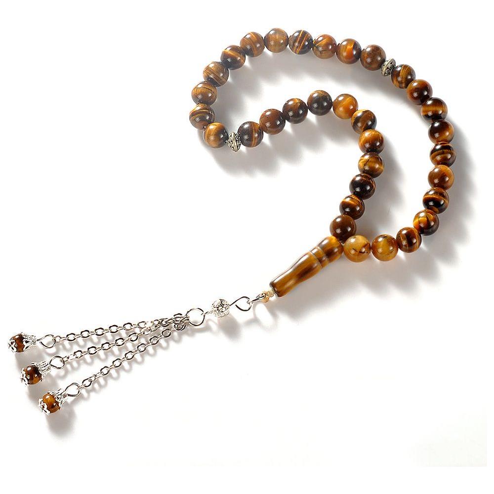 Tiger Eye Stone 33 Stone Prayer Beads Tesbih Tasbih PRYRBEADSTIGEREYE