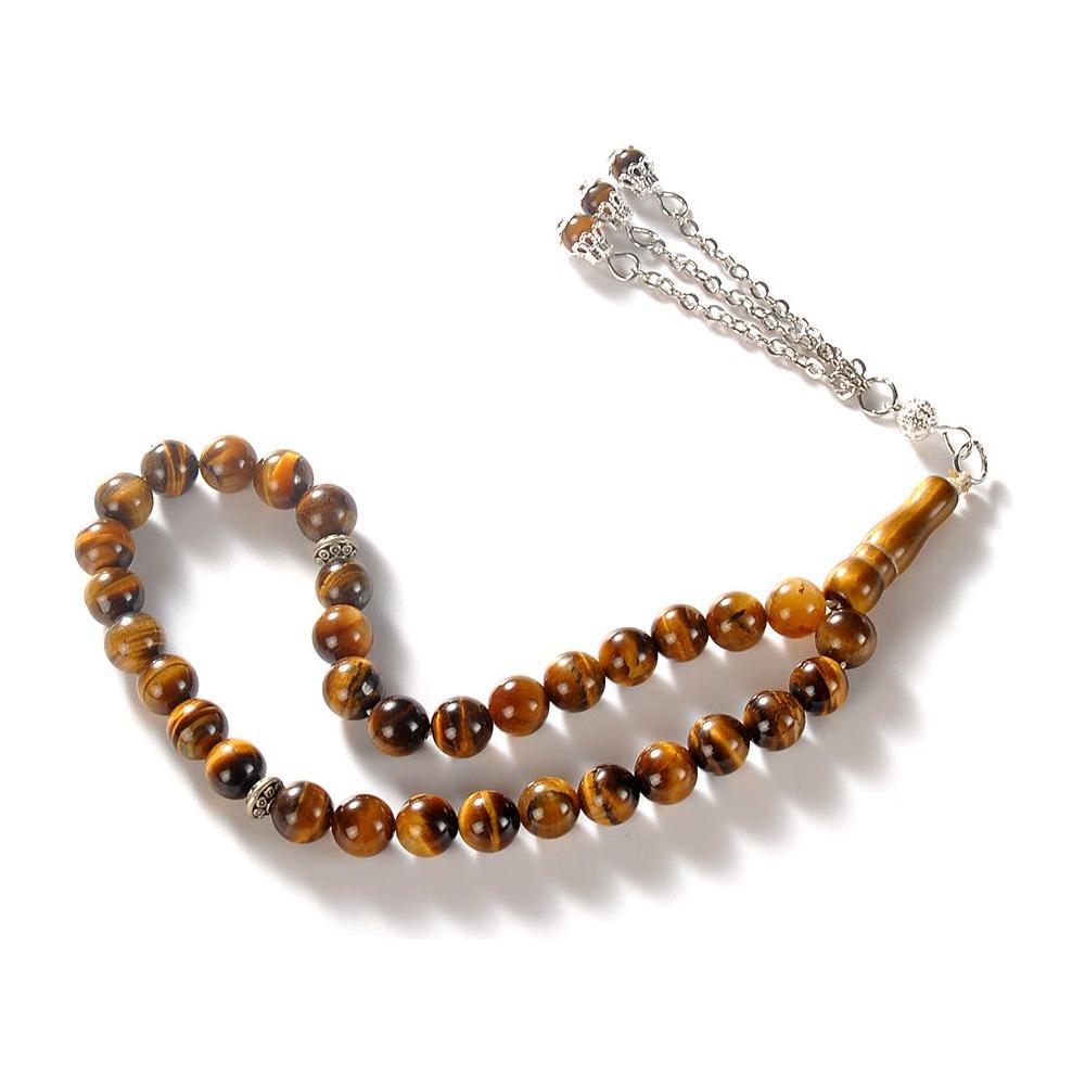 Tiger Eye Stone 33 Stone Prayer Beads Tesbih Tasbih PRYRBEADSTIGEREYE