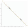 ANKQGANK219-10 14k Two-Tone Puff Heart 9in With 1in Ext Anklet