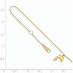 ANKQGANK231-10 14k Dolphin Charm With 1 Inch Extension Anklet