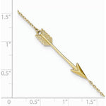ANKQGANK275-9 14K Polished Arrow With 1 IN EXT Anklet