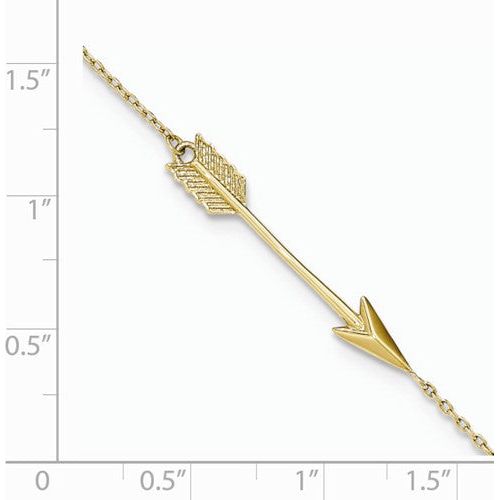 ANKQGANK275-9 14K Polished Arrow With 1 IN EXT Anklet