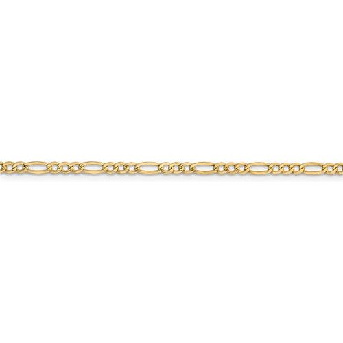 ANKQGBC120-10 14k 2.5mm Semi-Solid Figaro Chain