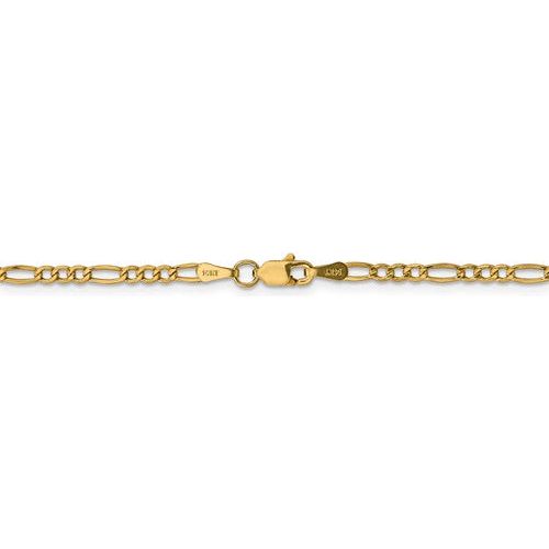 ANKQGBC120-10 14k 2.5mm Semi-Solid Figaro Chain