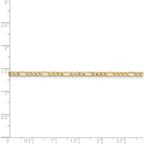 ANKQGBC120-10 14k 2.5mm Semi-Solid Figaro Chain