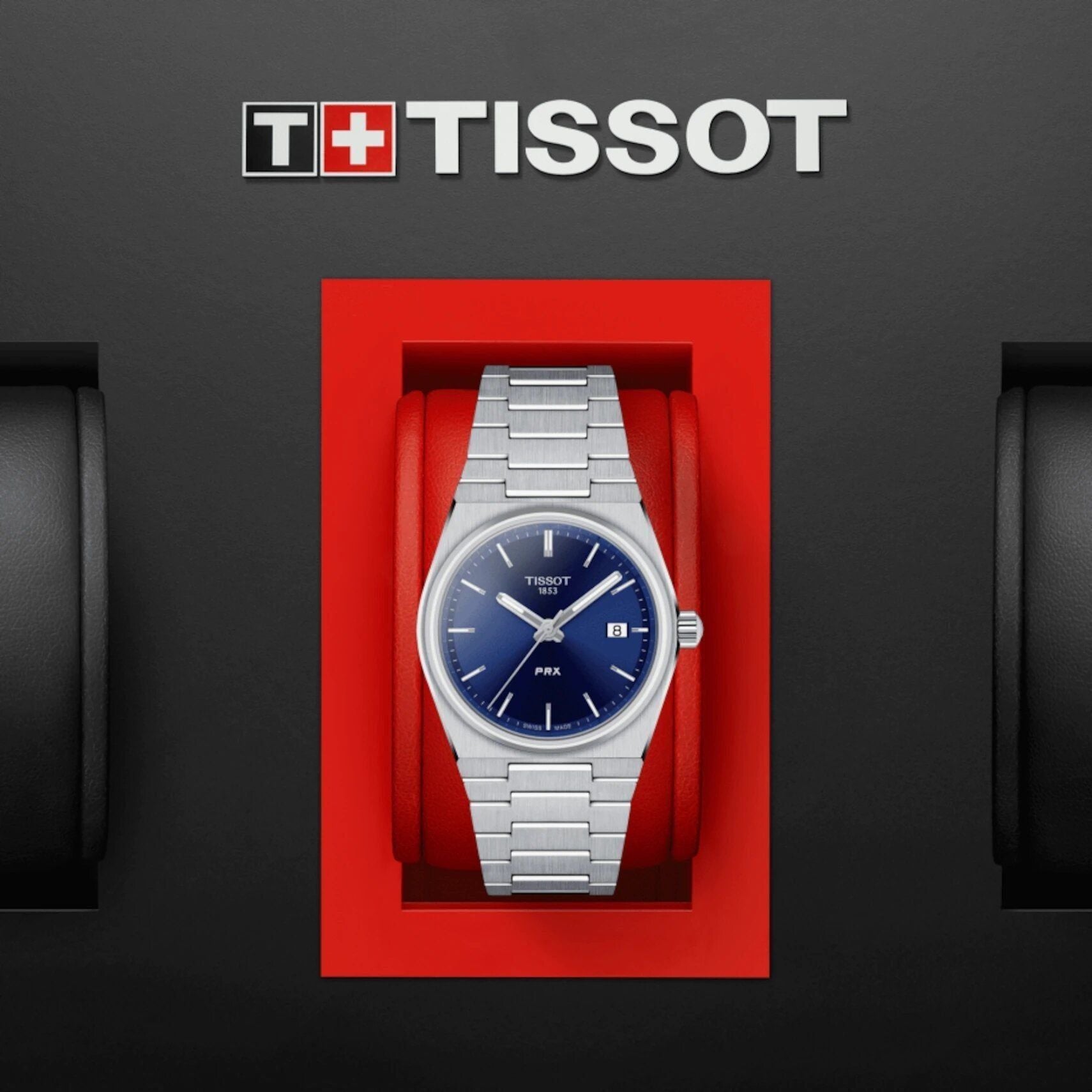 TISSOT PRX クォーツ　ブルー　おまけ付き Tissot PRX 25mm Ice Blue Dial Stainless Steel Bracelet Watch